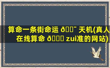 算命一条街命运 🐯 天机(真人在线算命 🐕 zui
准的网站)